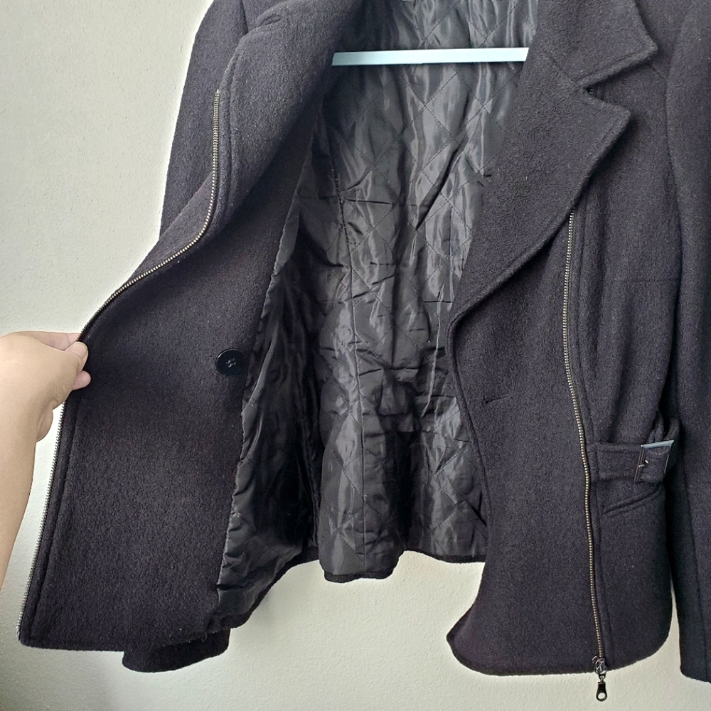 Zara Basic Wool Blend Moto Jacket - image 3